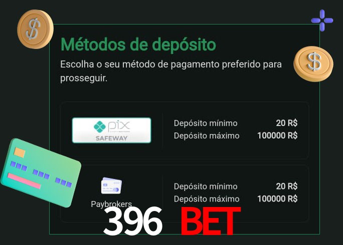 O cassino 396 bet oferece uma grande variedade de métodos de pagamento